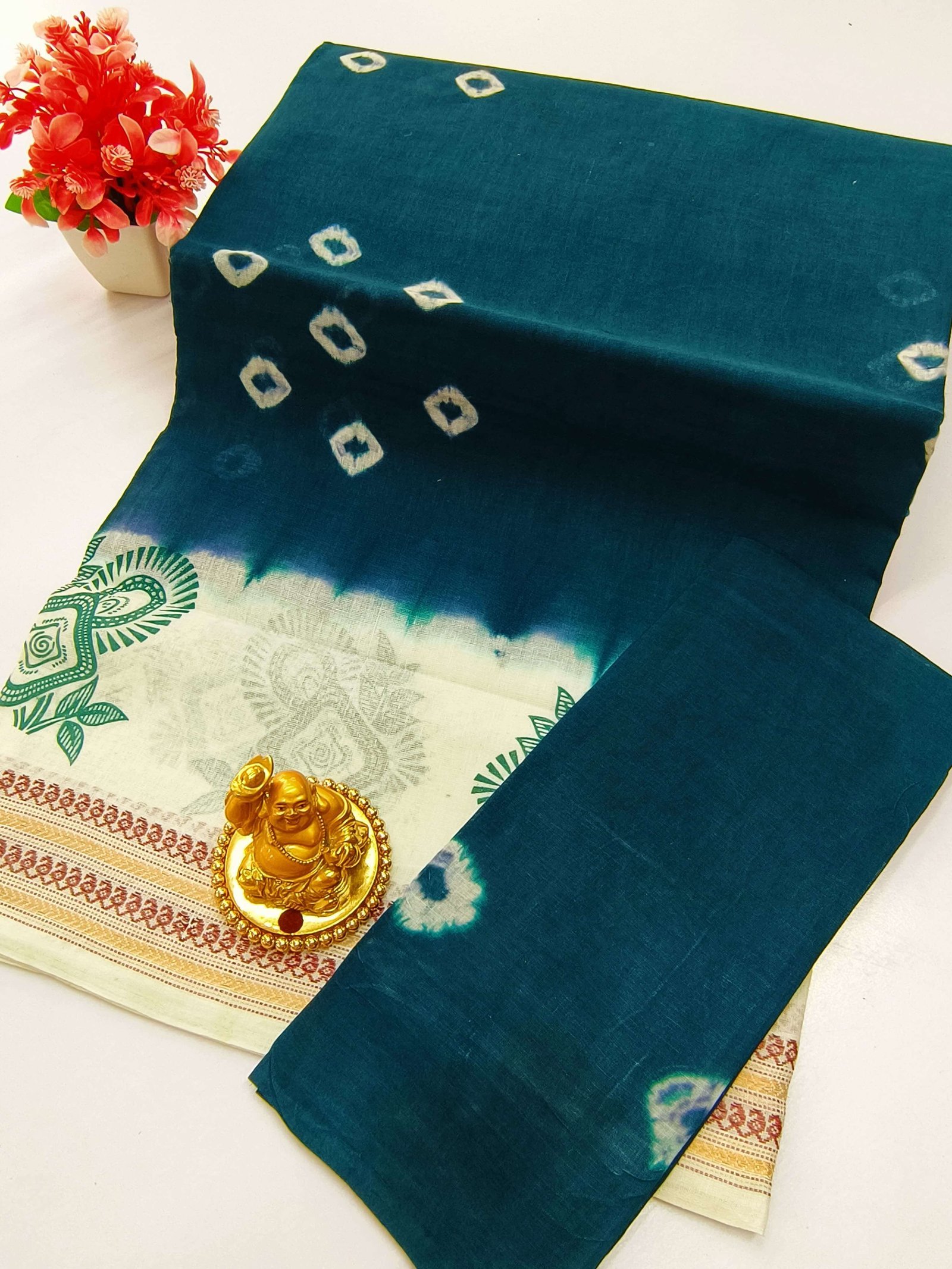 Summer Baandhani Cotton Saree – Design 5