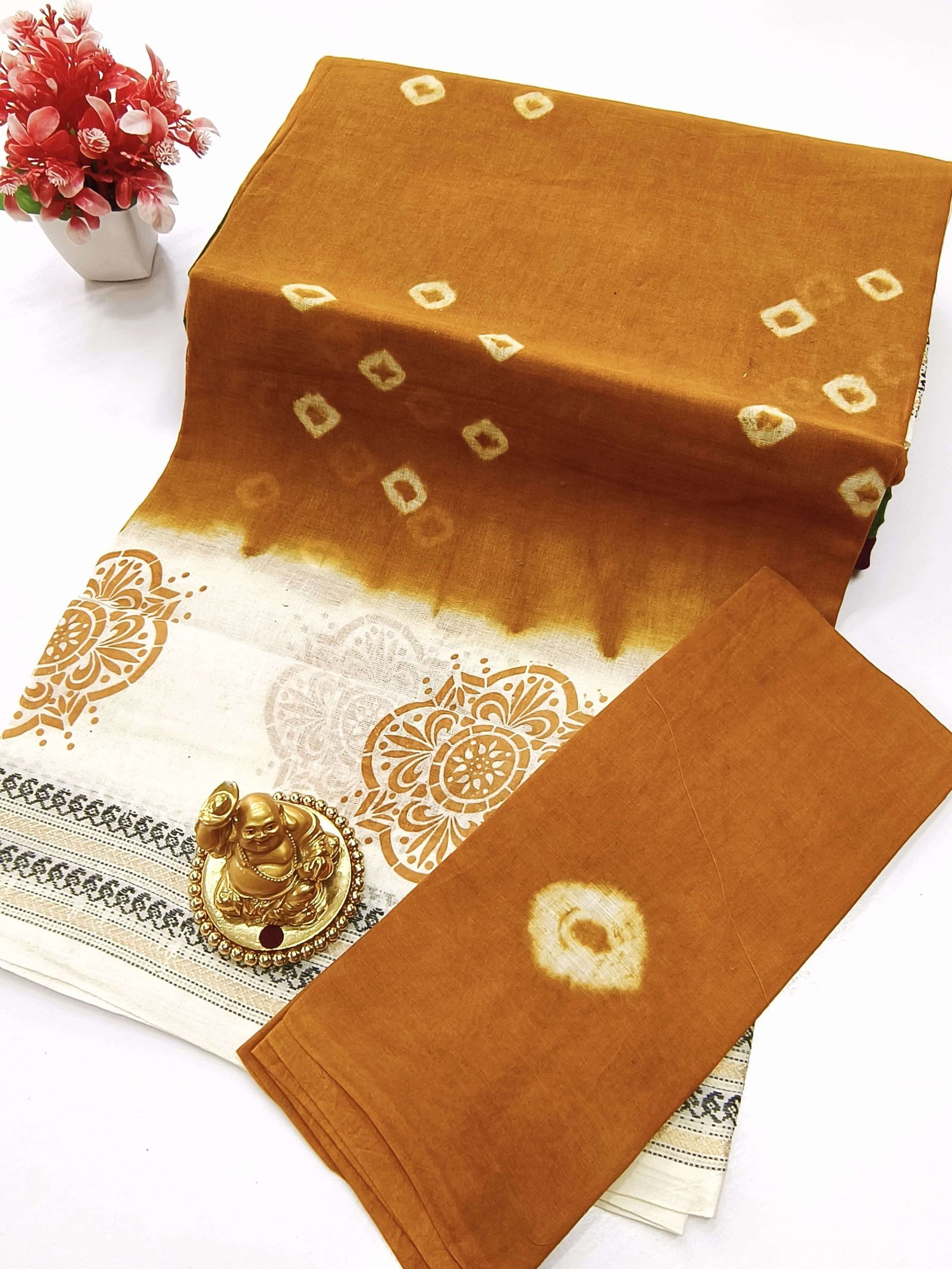 Summer Baandhani Cotton Saree – Design 8