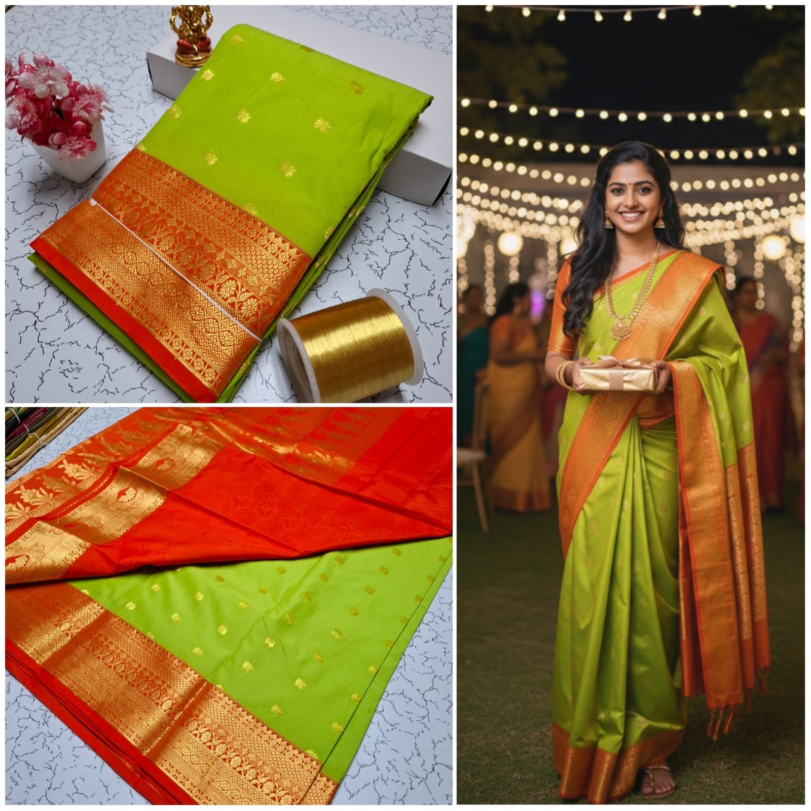 Hand Korvai Soft Silk Saree – Design 16