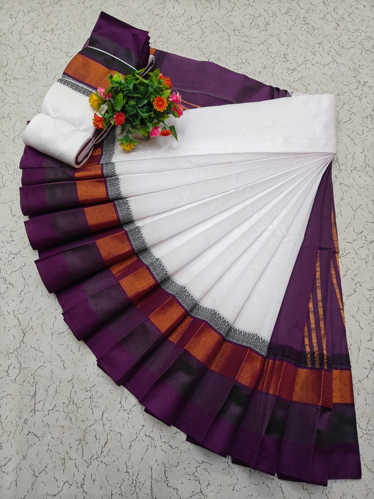 Korvai Silk Cotton Saree Design 12