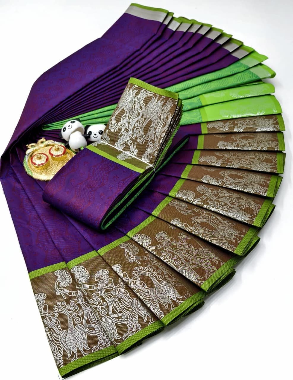 3D Embossed Art Silk Saree Design 1