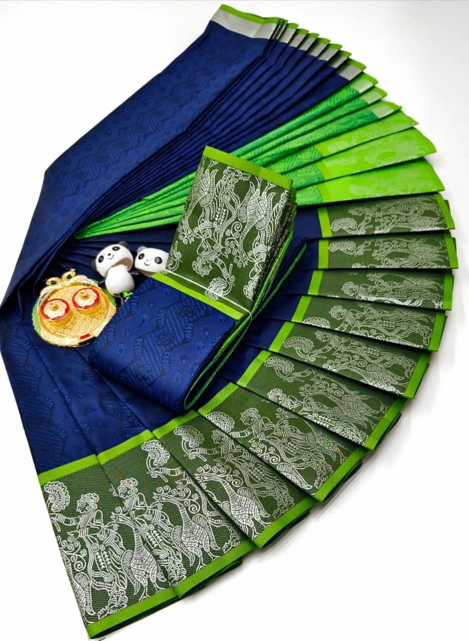3D Embossed Art Silk Saree Design 3