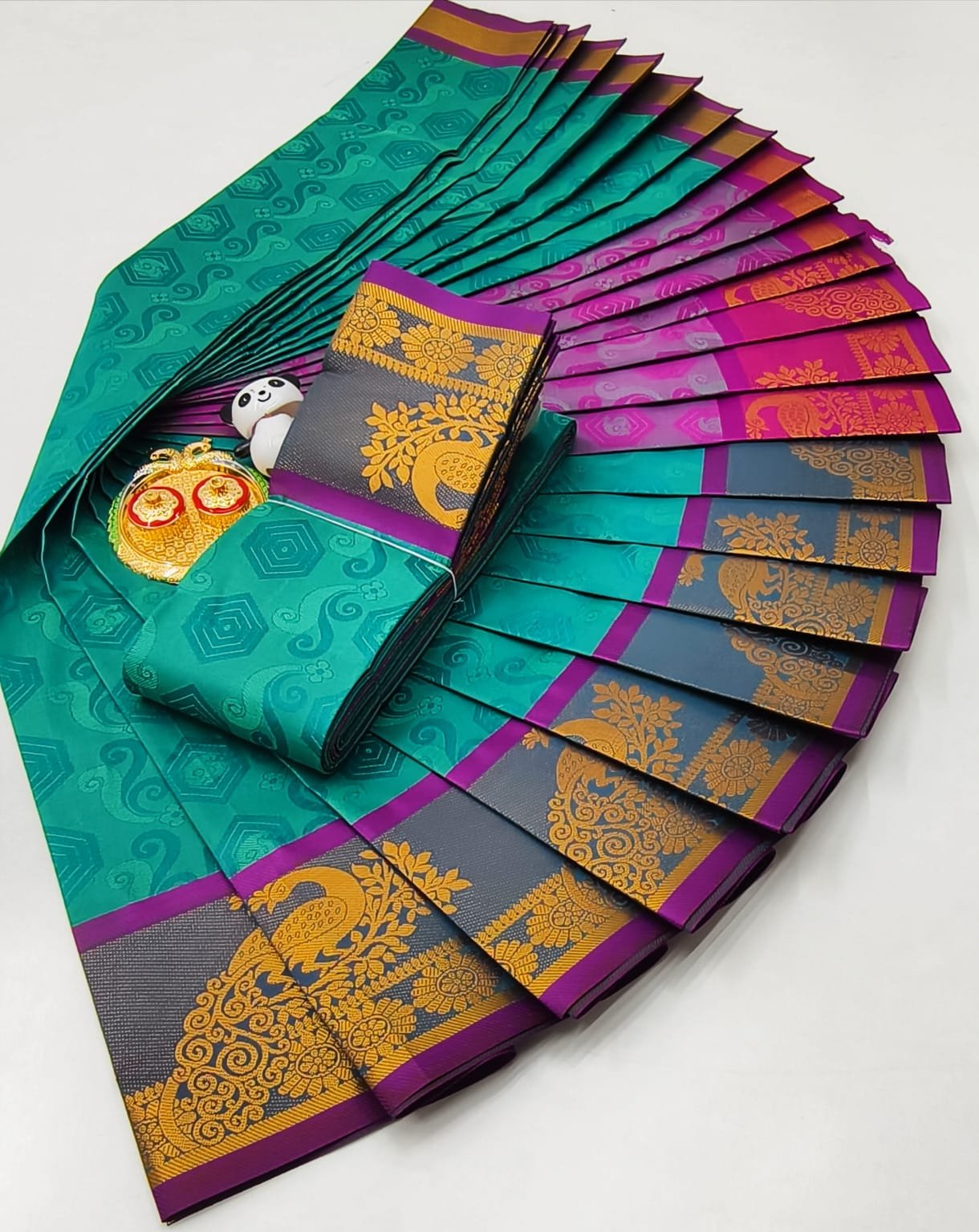 3D Embossed Art Silk Saree Design 30