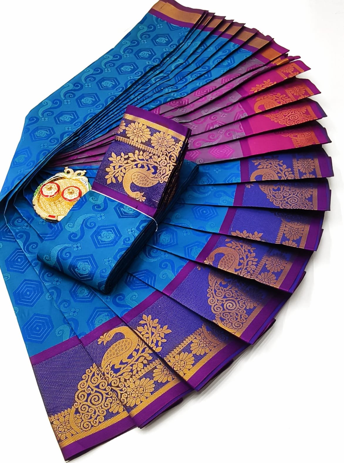 3D Embossed Art Silk Saree Design 38