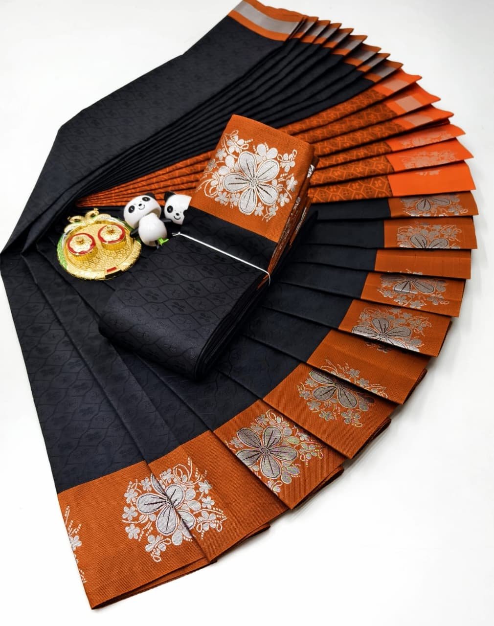 3D Embossed Art Silk Saree Design 4