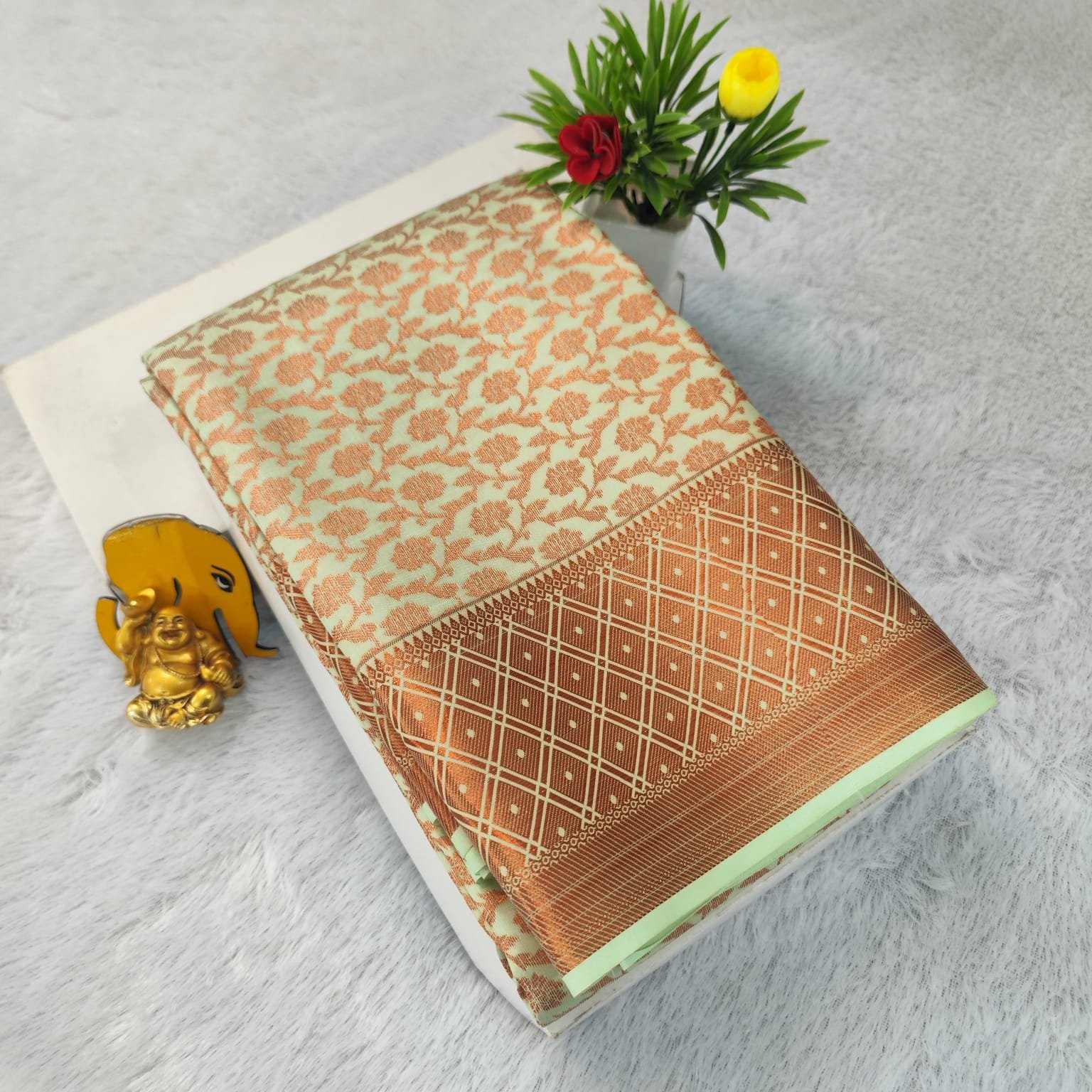 Soft Silk Brocade Saree Design 7