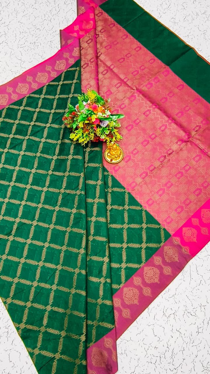 Cotton Chiku Kora Silk Saree Design 24