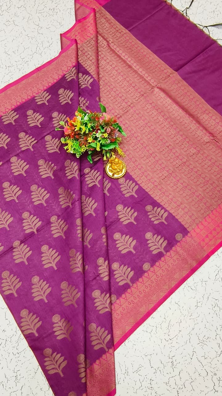 Cotton Chiku Kora Silk Saree Design 6