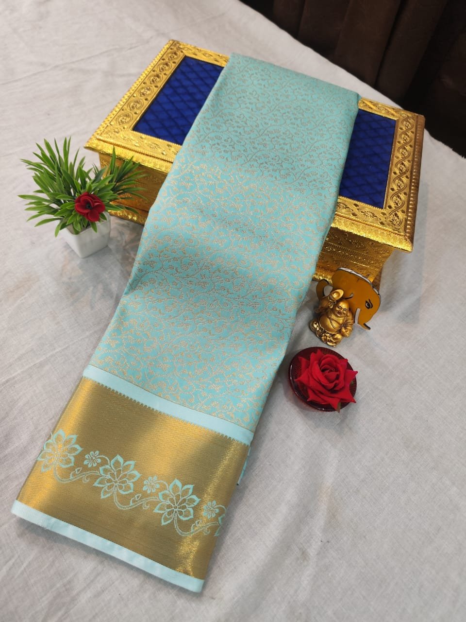 Bridal Brocade Silk Saree Design 2