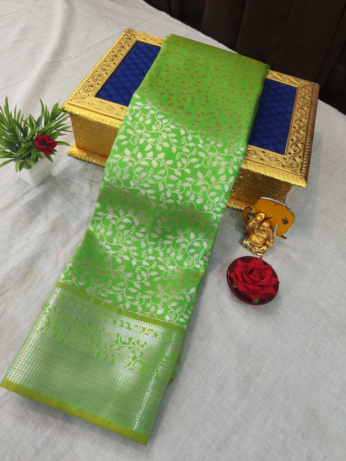 Bridal Brocade Silk Saree Design 4
