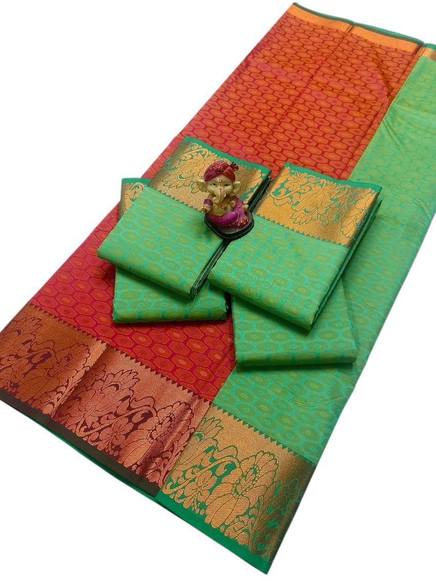 3D Emboss Semi Silk Saree Design 15