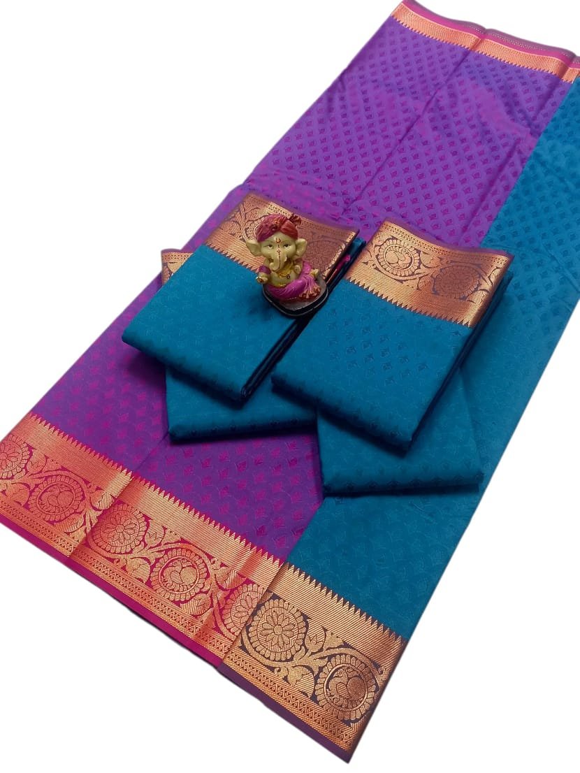 3D Emboss Semi Silk Saree Design 17