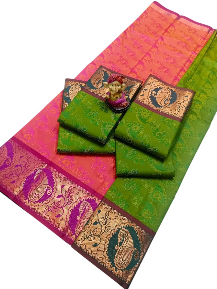 3D Emboss Semi Silk Saree Design 23
