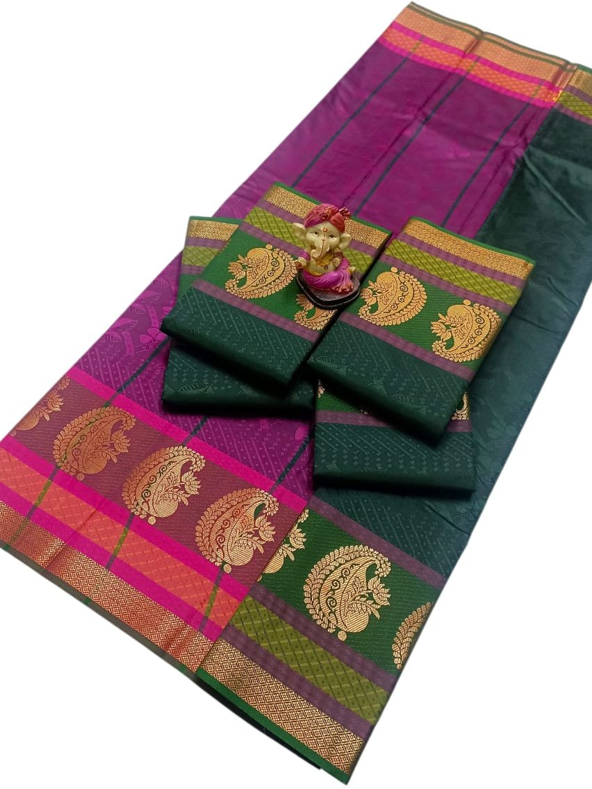 3D Emboss Semi Silk Saree Design 24