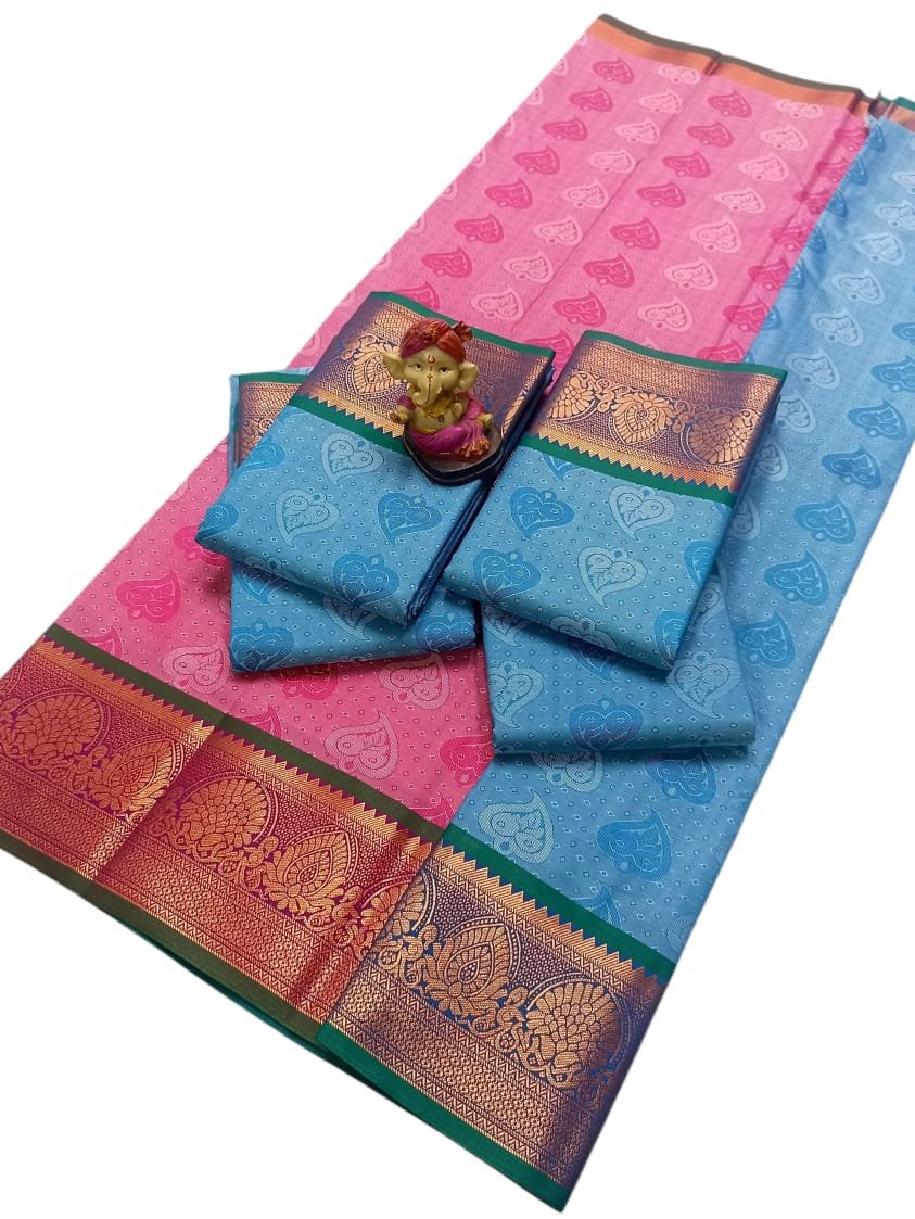 3D Emboss Semi Silk Saree Design 26