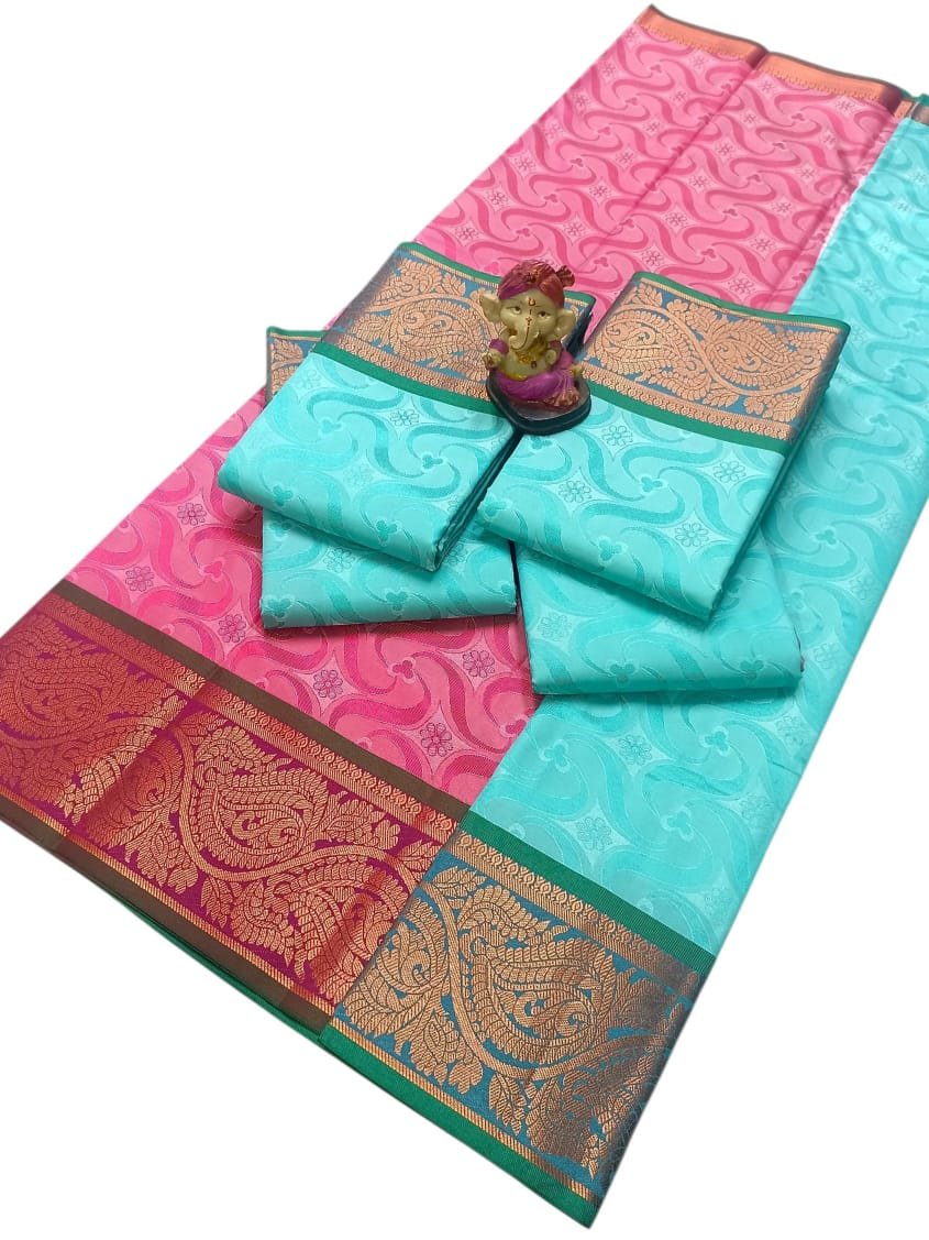 3D Emboss Semi Silk Saree Design 6